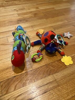 Colorful Plush Caterpillar and Ladybug Activity Toy Set - Multi